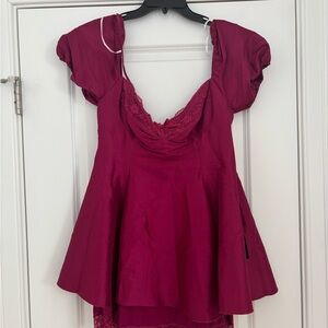 Lulus Corset Lace Magenta Dress